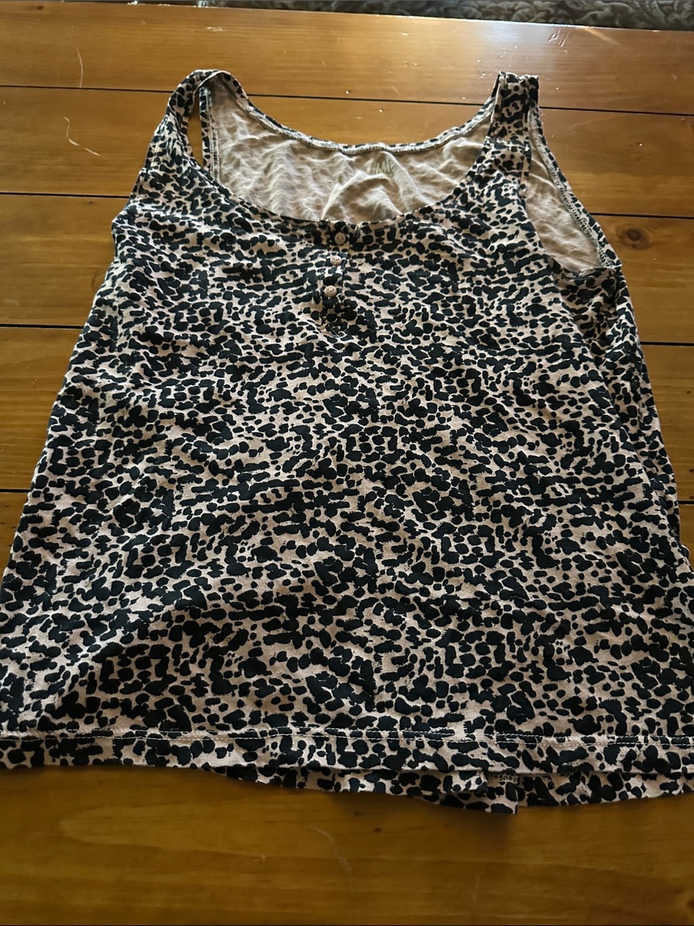 H&M Black and Cream Leopard Print Tank Top